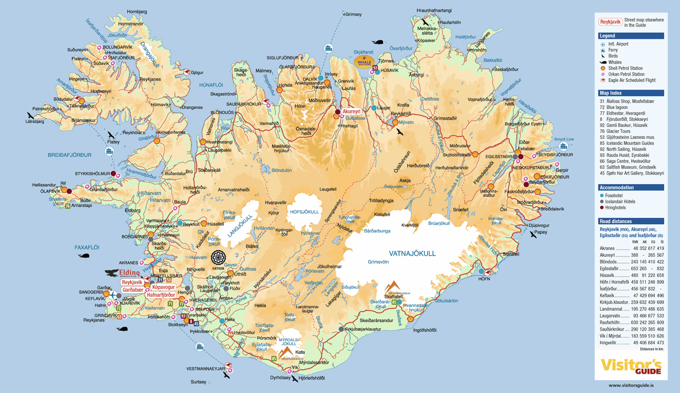islande touristique carte